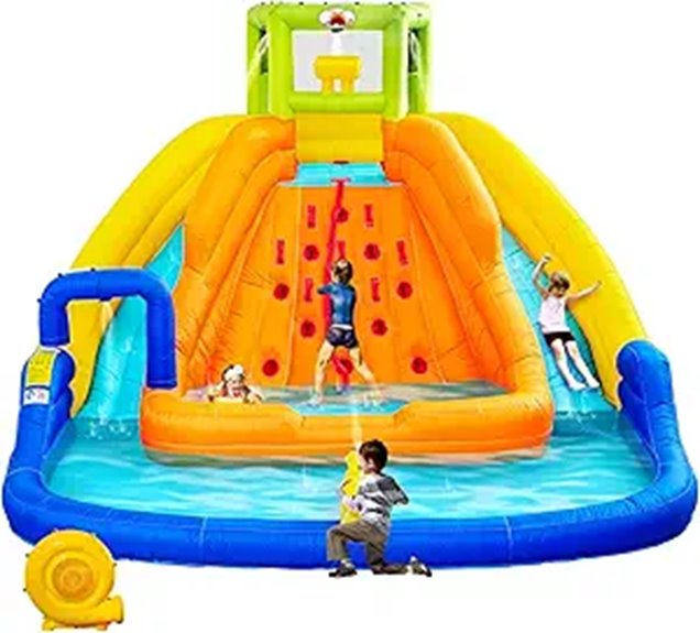 Inflatable Water Slide and Bounce House with Pool