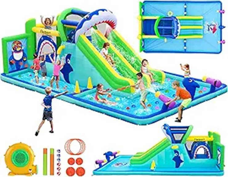 FBSPORT Inflatable Water Slide Bounce House with Accessories
