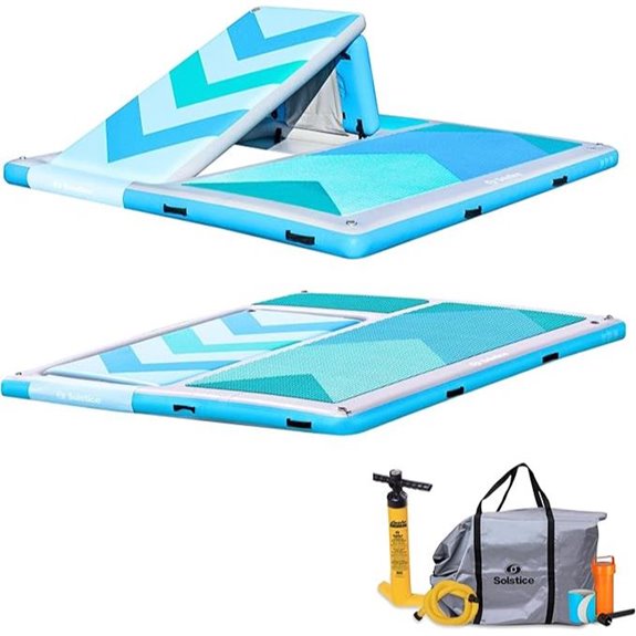 Solstice Inflatable Floating Water Slide Dock with Storage