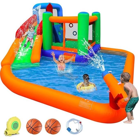 Inflatable Water Slide & Bounce House with Pool