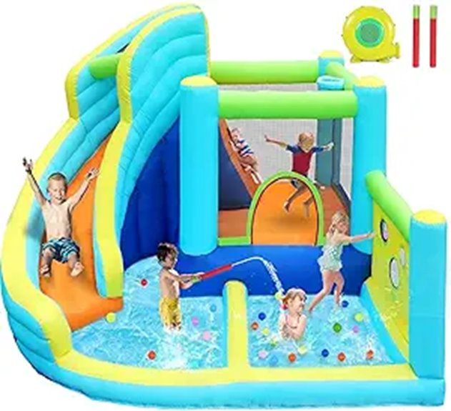 FBSPORT Inflatable Water Slide Bounce House with Climber