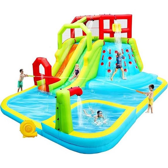 Inflatable Water Slide and Bouncy Castle with Pool