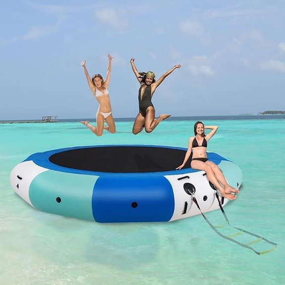 COOLWAVE Inflatable Water Trampoline with Ladder and Ropes
