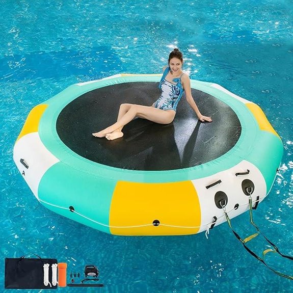 COOLWAVE Inflatable Water Trampoline with Ladder and Ropes
