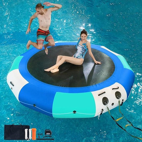 COOLWAVE Inflatable Water Trampoline with Ladder and Ropes
