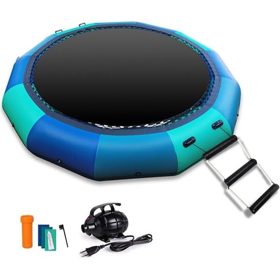 Inflatable Water Trampoline with Ladder and Pump