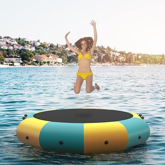 GYMAX Inflatable Water Trampoline with Pump & Ladder