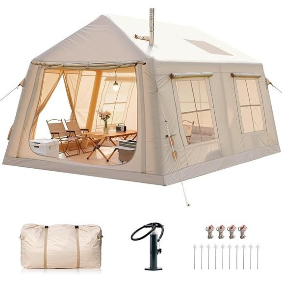 Inflatable Camping Tent with Hand Pump Waterproof 4-12 Person