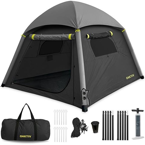 Inflatable 6-Person Waterproof Camping Tent with Pump