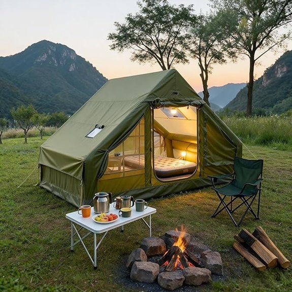 Inflatable Camping Tent for 4-6 People Waterproof Easy Setup