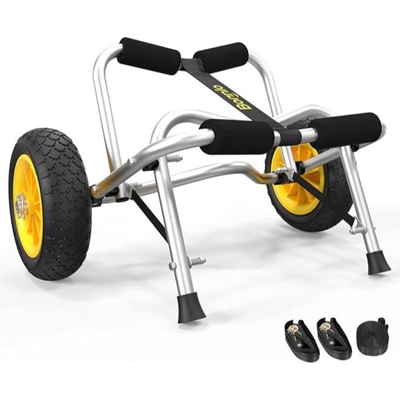 Bonnlo Kayak Cart with No-Flat Tires and Straps