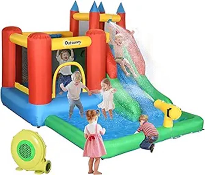 Outsunny 6-in-1 Kids Inflatable Water Bounce Castle