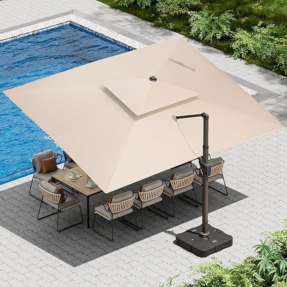 10x13 ft Cantilever Patio Umbrella with Base