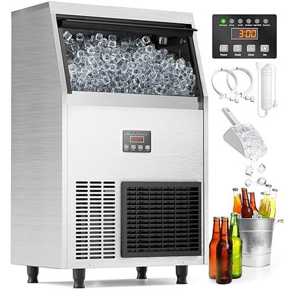Coolake 200L/24H Commercial Ice Maker with Storage
