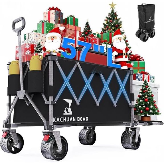 Large Collapsible Wagon with Big Wheels and Brake