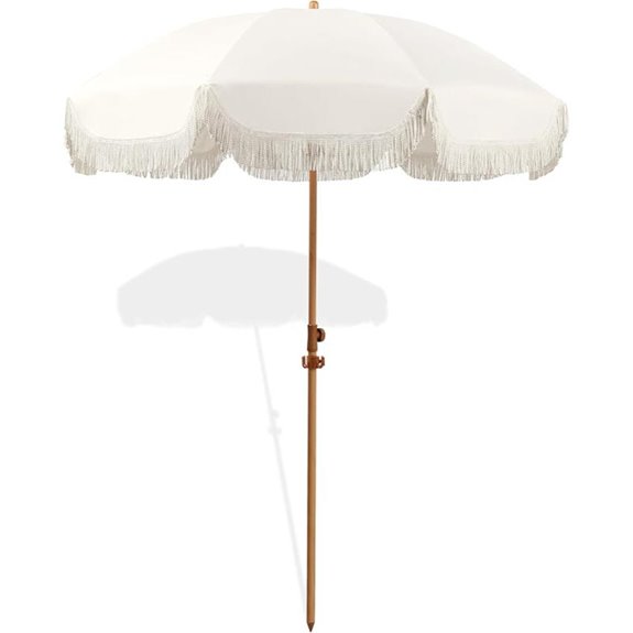 large fringe tilt umbrella