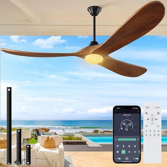 60-inch Outdoor Ceiling Fan with Light and Remote