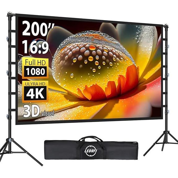 LEORFI 200-Inch Outdoor Projector Screen with Stand