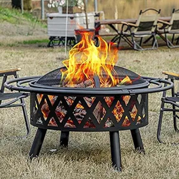 36-Inch Outdoor Wood Burning Fire Pit with Accessories