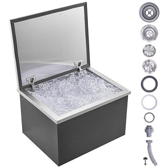 VEVOR 40 Qt Stainless Steel Drop-in Ice Chest