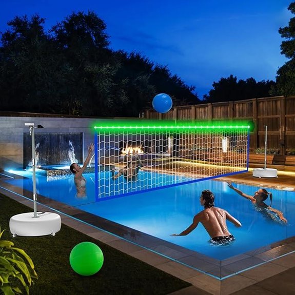 Pool Volleyball Net Set with LED Lights