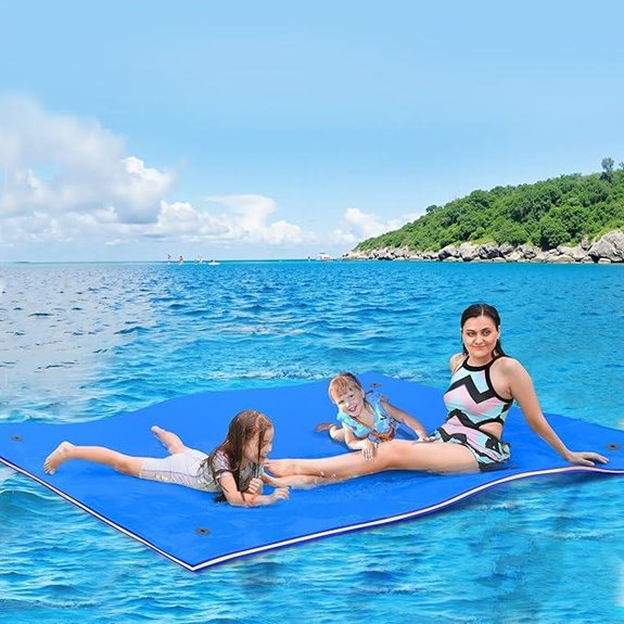 WARMOUNTS Lily Pad Floating Mat with Bungee Tethers