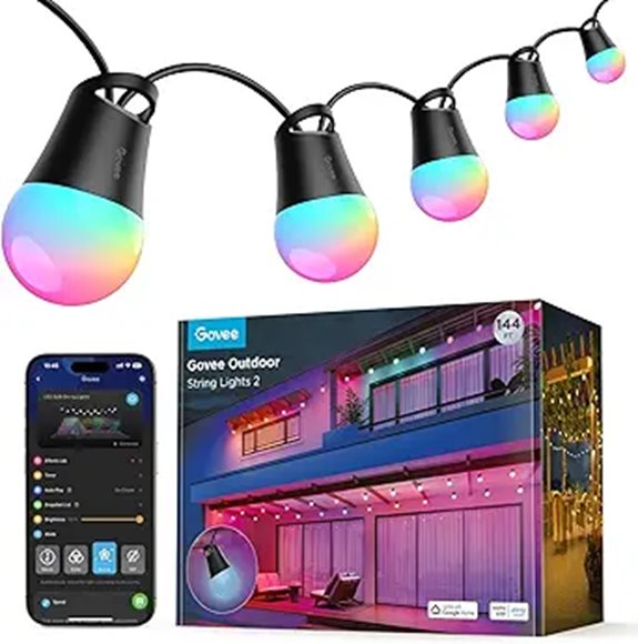 Govee Outdoor String Lights 144ft Dimmable App-Controlled