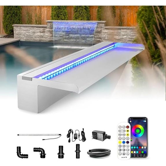 LONGRUN LED Waterfall Spillway for Pool and Garden