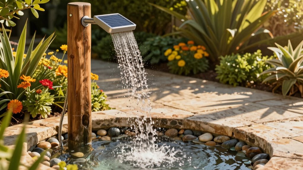 luxurious solar outdoor showers