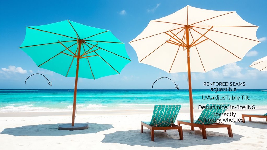 luxury beach umbrella features
