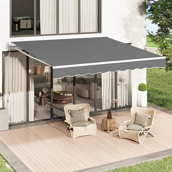 U-MAX 10'x8' Retractable Patio Awning with Crank