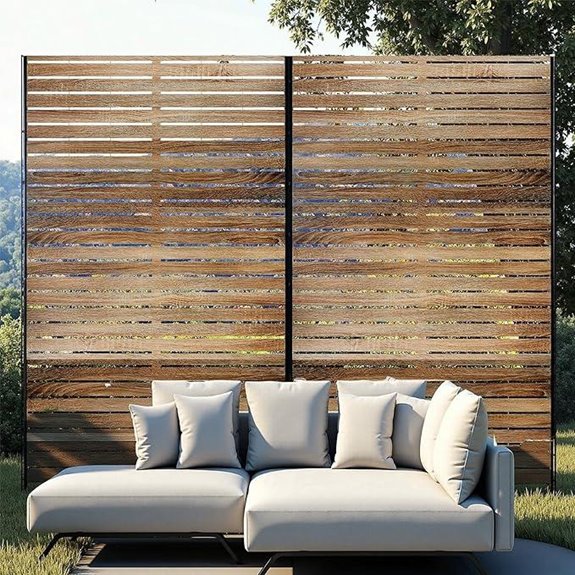 GarveeLife Metal Outdoor Privacy Screen 3-Panel Fence