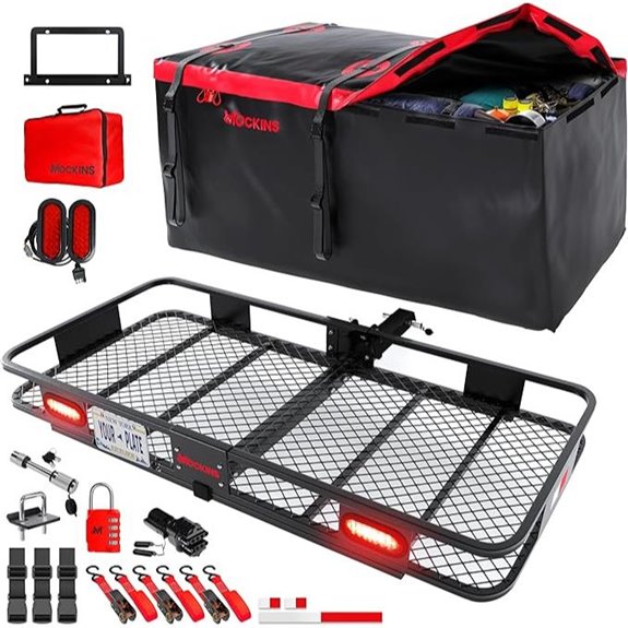Mockins 70x30x6 Hitch Cargo Carrier with Bag