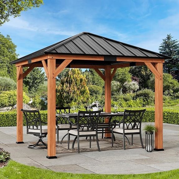 Modern Shade Tranquil Grove 10'x10' Wood Gazebo