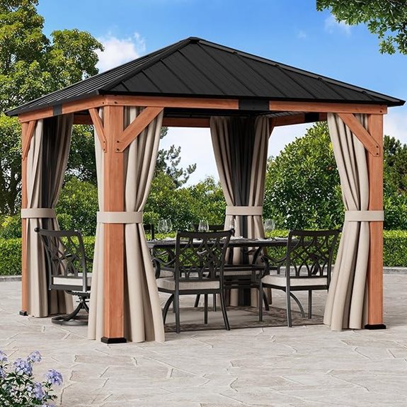 Modern Shade Tranquil Grove Wood Gazebo 10x10
