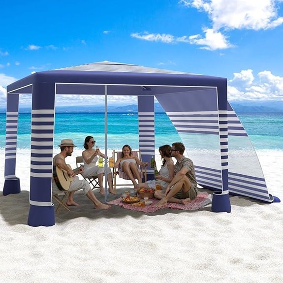 Moko 8'×8' Beach Cabana with Side Wall