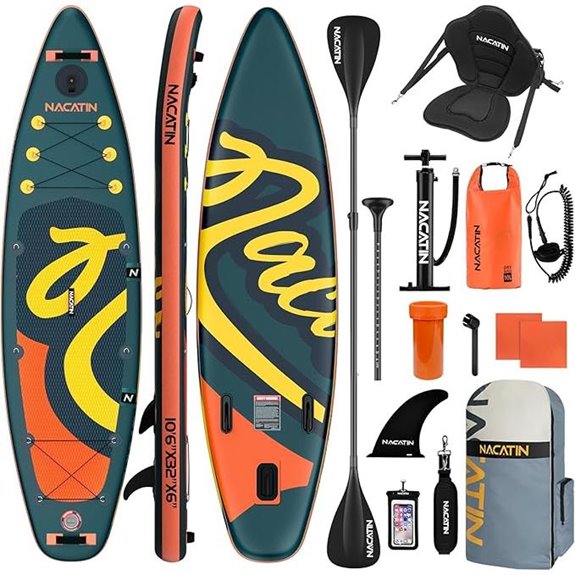 NACATIN 10'6 Inflatable Paddle Board with Accessories