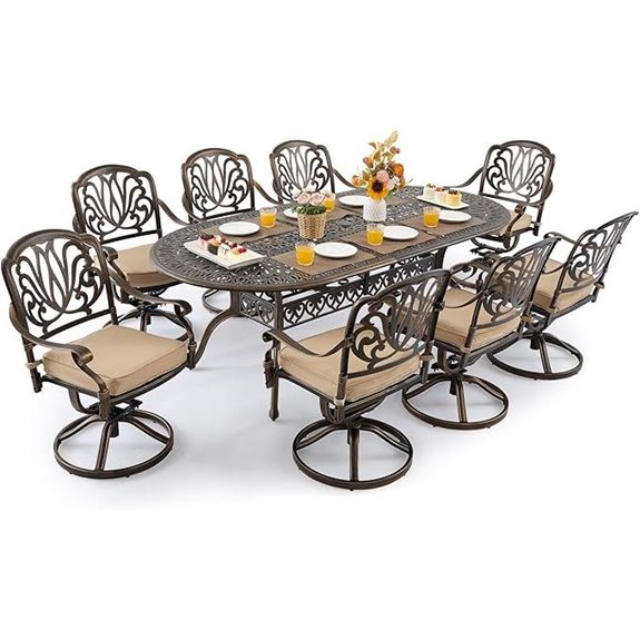9-Piece Cast Aluminum Outdoor Dining Set