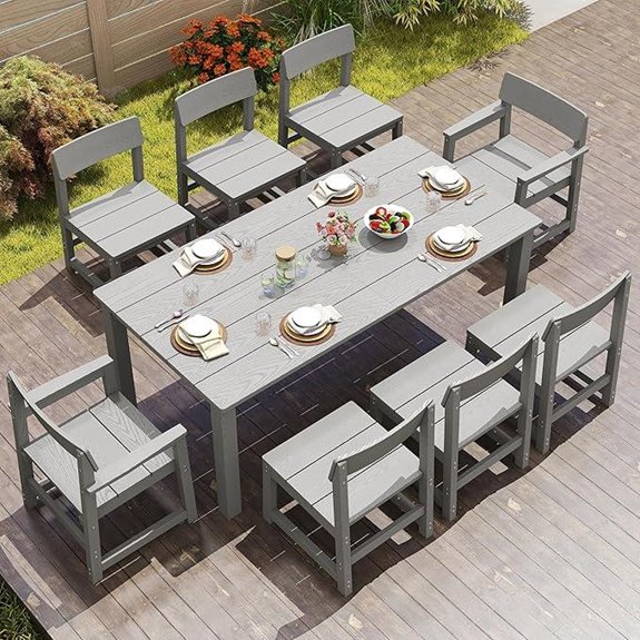 9-Piece Patio Dining Set with Umbrella Hole