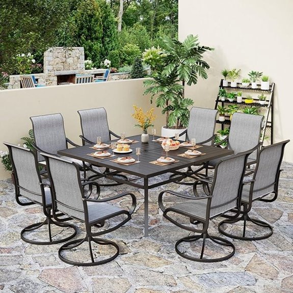 PHI VILLA 9-Piece Outdoor Patio Dining Set
