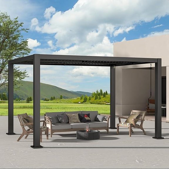10'x13' Aluminum Louvered Pergola for Outdoors