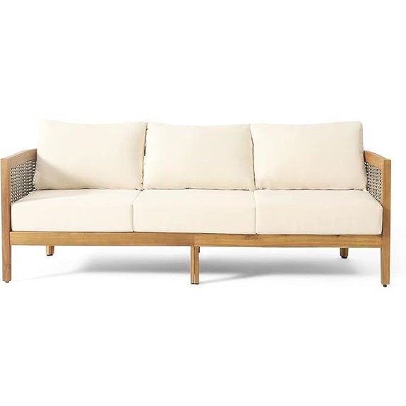 Burchett Outdoor 3-Seater Sofa with Cushions