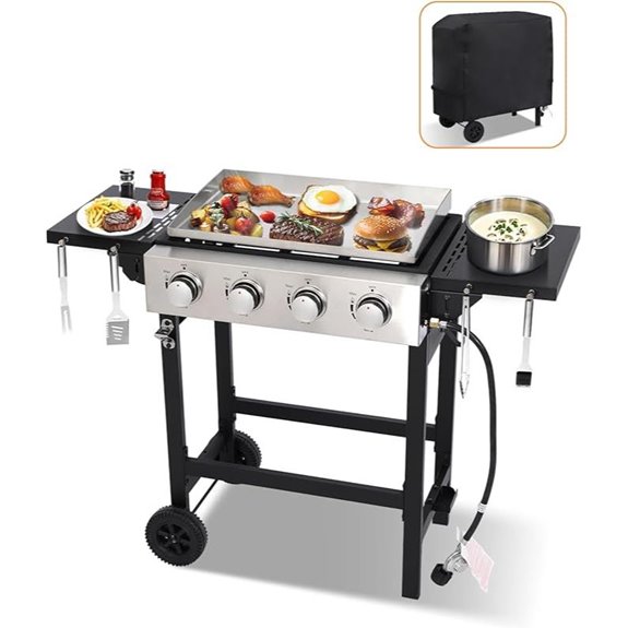 Propane Gas Griddle 4-Burner Outdoor Flat Top Grill