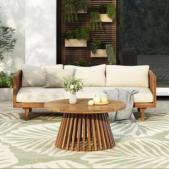 Merax Outdoor Acacia Wood Conversation Set