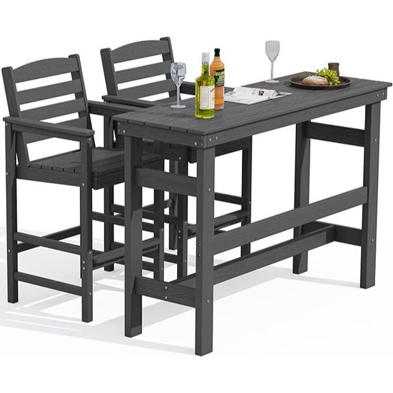 SERWALL Outdoor Bar Set with Chairs and Table