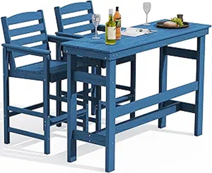 SERWALL Outdoor Bar Set with Chairs and Table