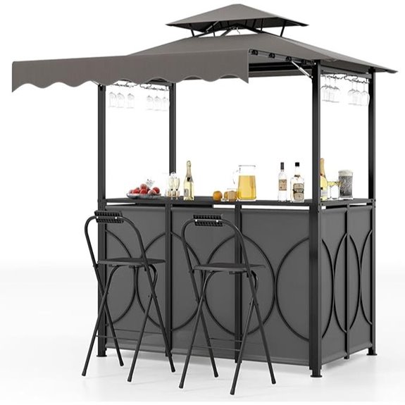 Tangkula 3-Piece Patio Bar Set with Shelves