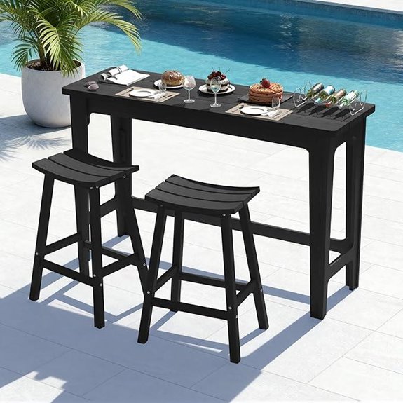 Ciokea Outdoor Bar Set with Stools and High Table