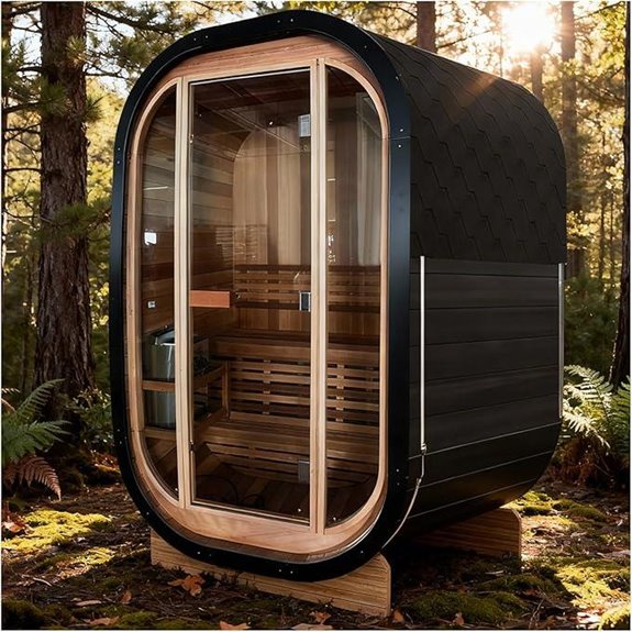 Outdoor 2-Person Cedar Sauna with 4.5KW Stove