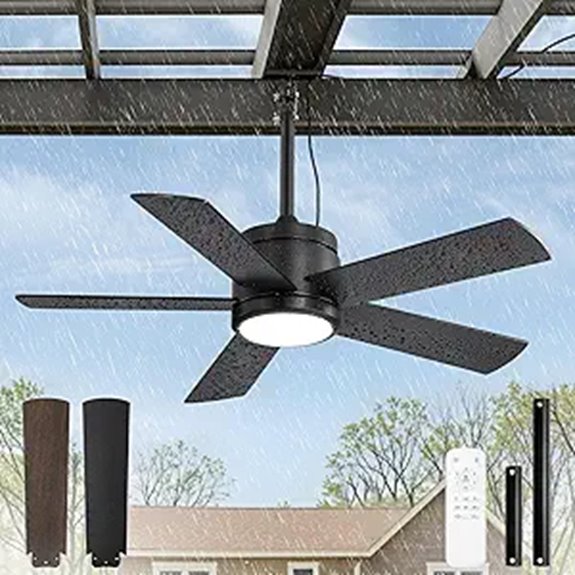 42-In Outdoor Ceiling Fan with Light and Remote